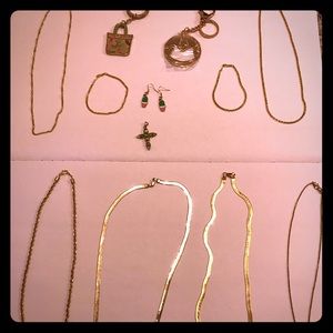 Lot Vera Bradley Keychain Necklace Bracelet Gold